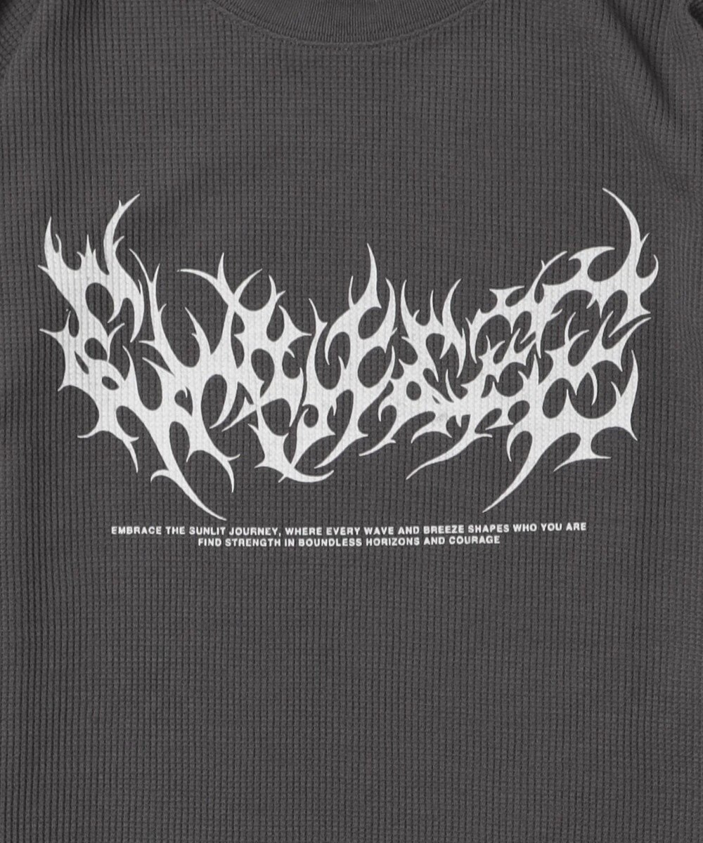 WEGO ワッフルグラフィックT（LS） 