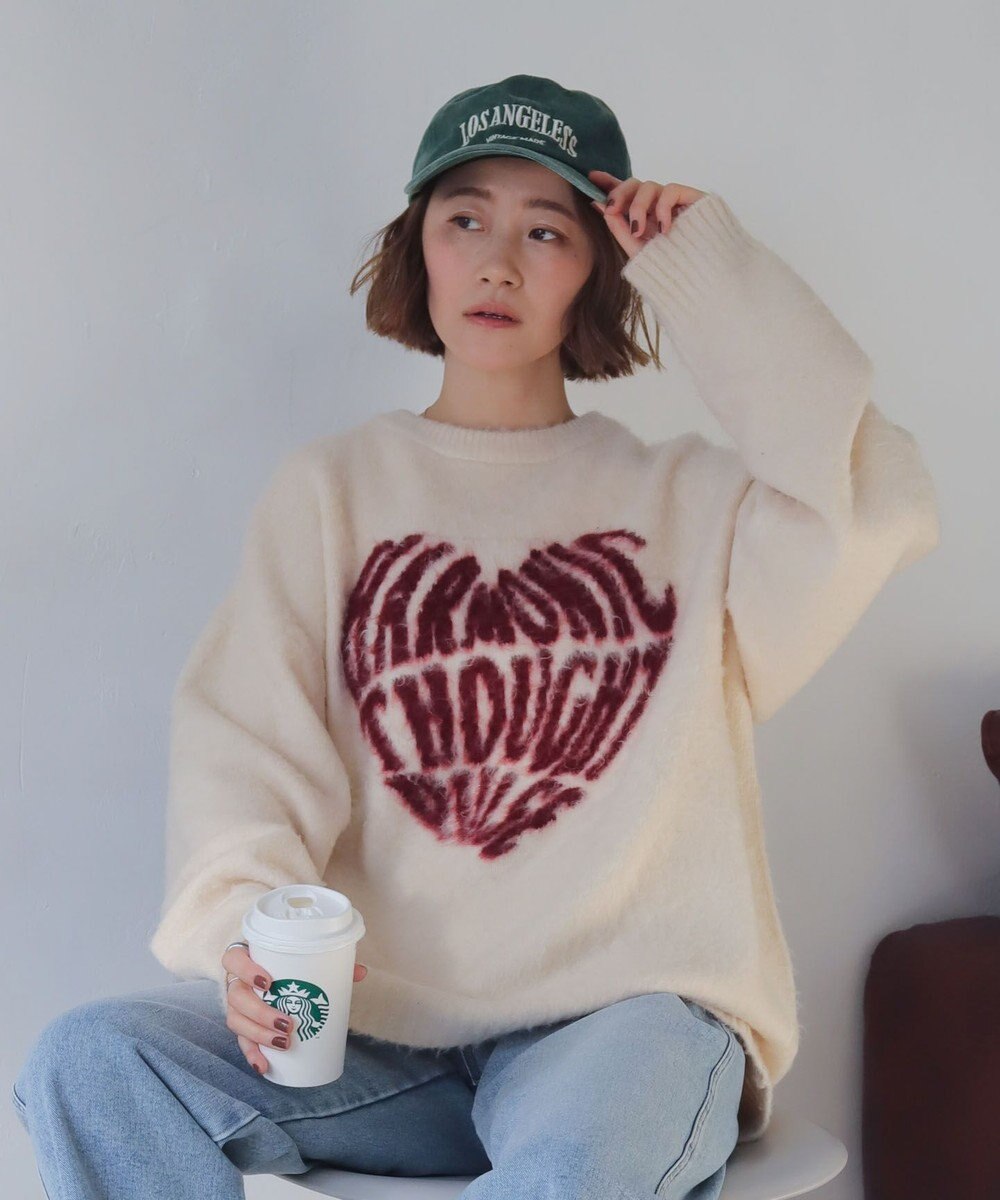 WEGO 【ユニセックス着用ITEM/MLサイズ展開/25年秋冬新作】ファジーグラフィックプルオーバー 