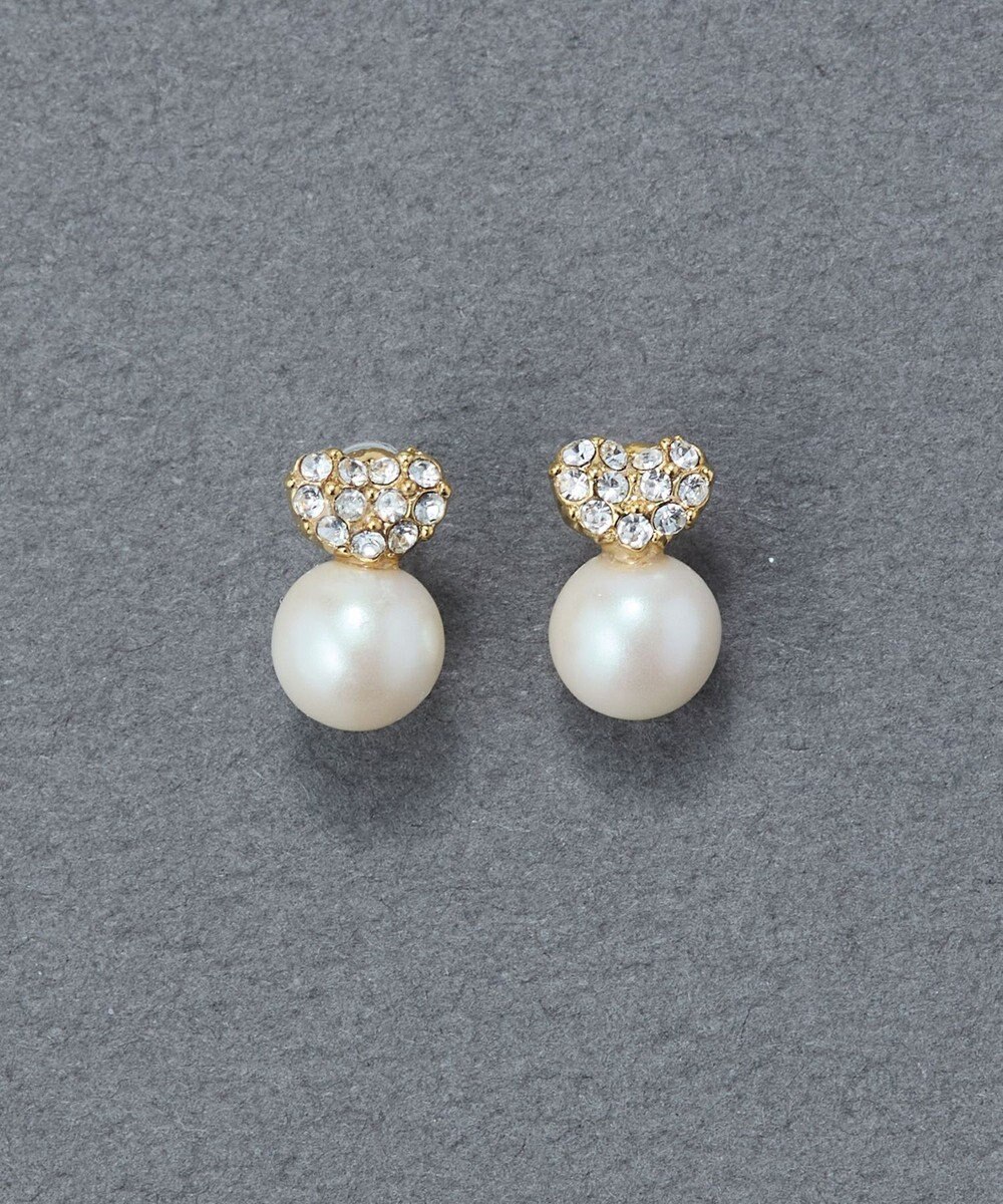 Phoebe 〈金属アレルギー対応〉タイニーラブパールセラミックポストピアス　ぷっくりハート 