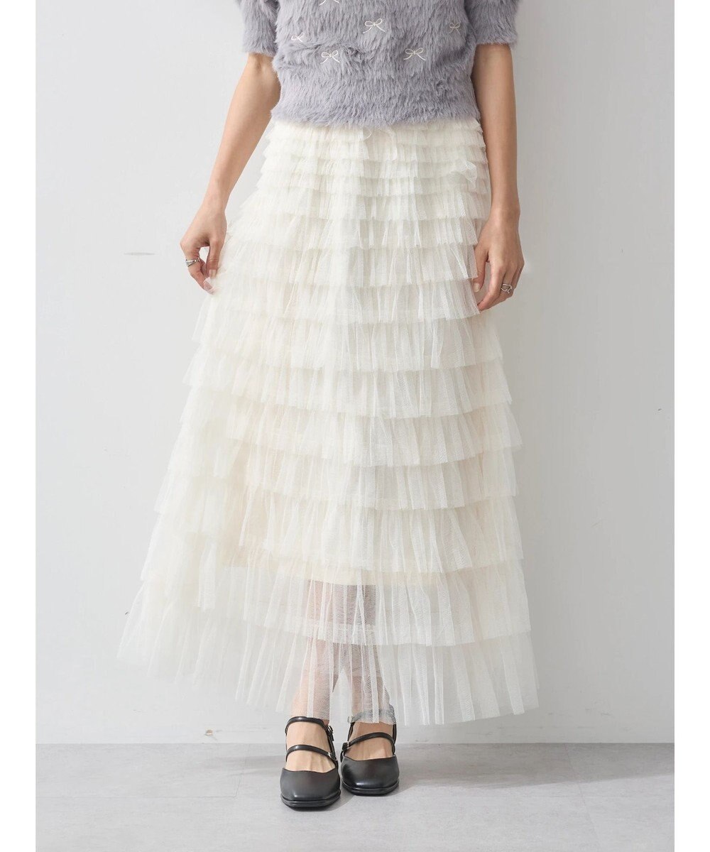 earth music&ecology ティアードフリルチュールスカート 