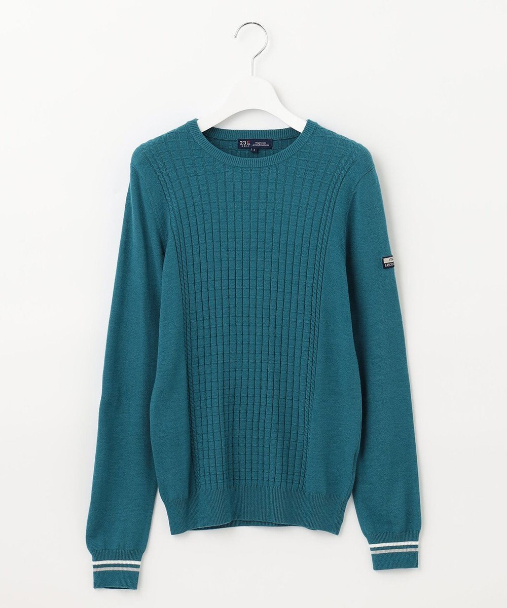 23区GOLF 【WOMEN】【洗える】格子柄  カラーニット 