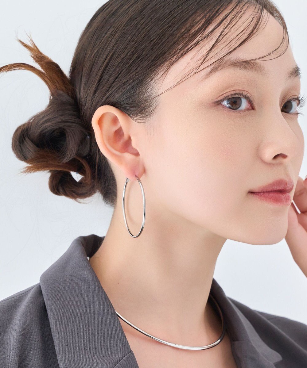 Phoebe 【金属アレルギー対応】ライトフープピアス　シルバー/ステンレス/大振り 