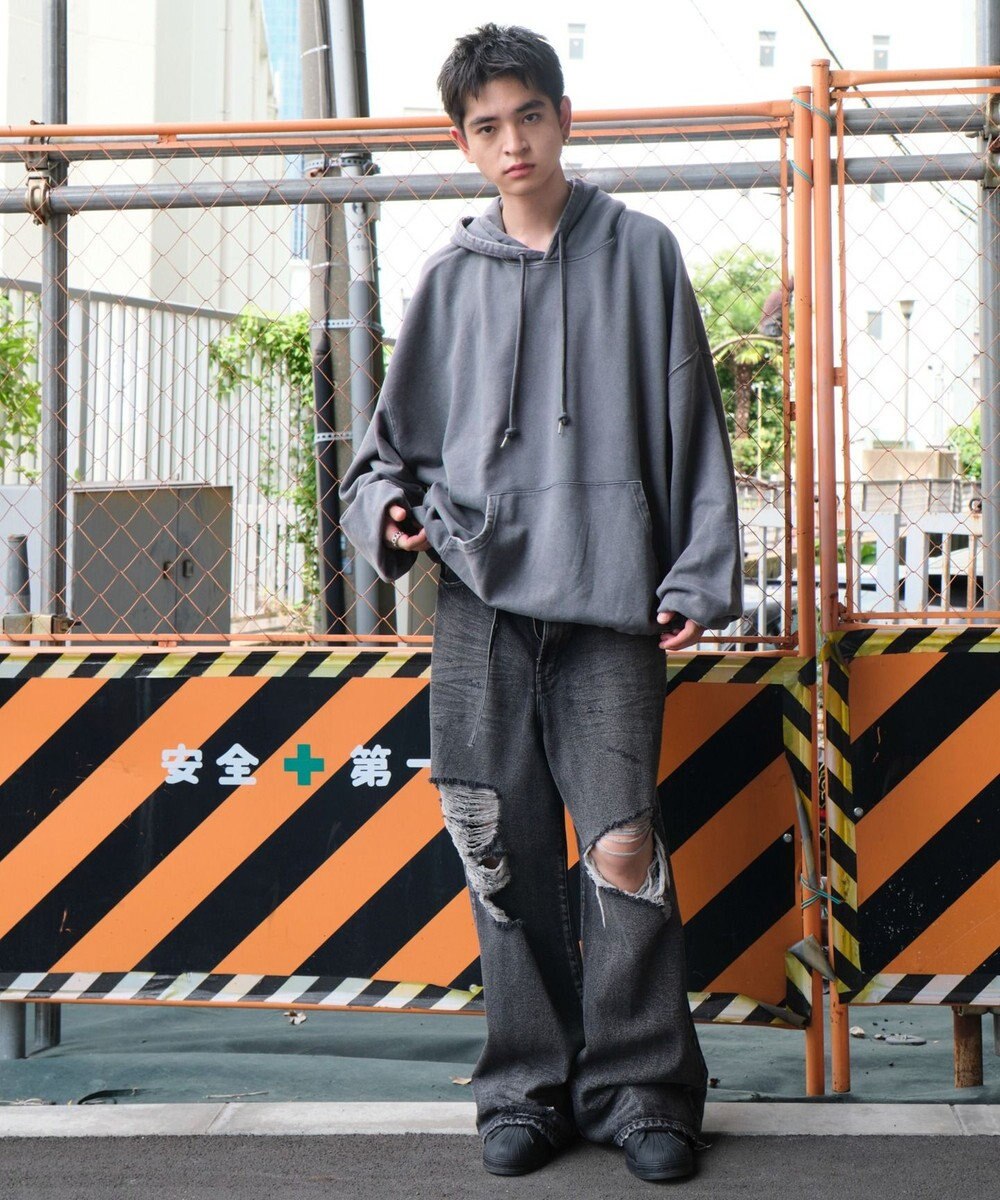 WEGO アシッドウォッシュバルーンパーカー 