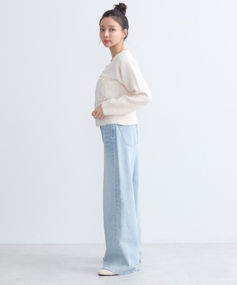 earth music&ecology リボンクルーネックカーディガン 