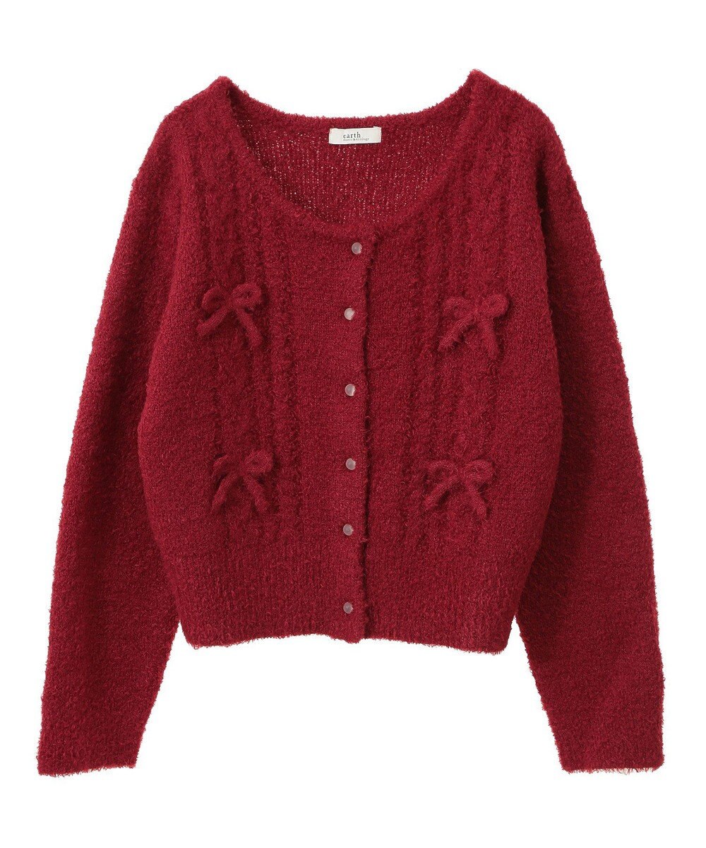 earth music&ecology リボンクルーネックカーディガン 