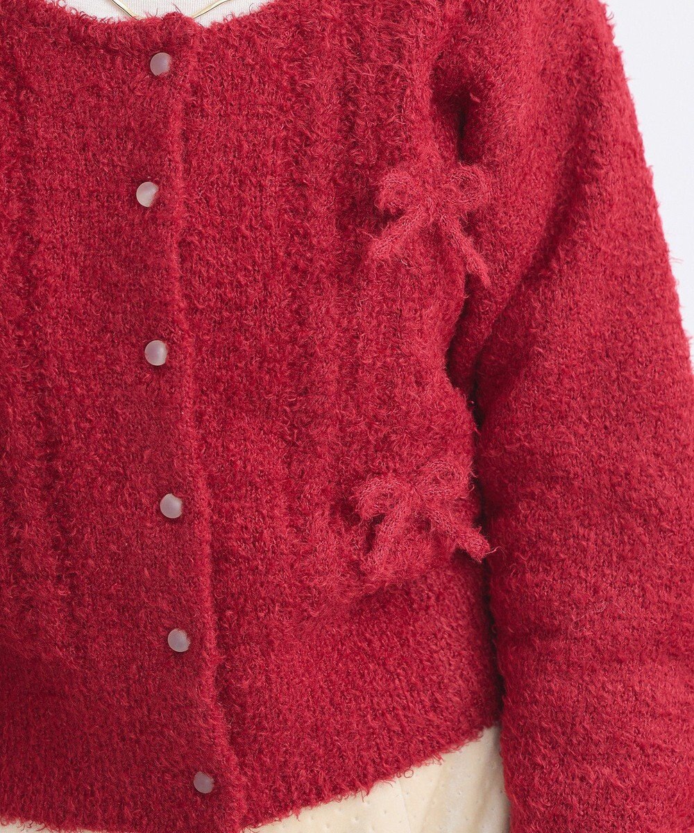 earth music&ecology リボンクルーネックカーディガン 