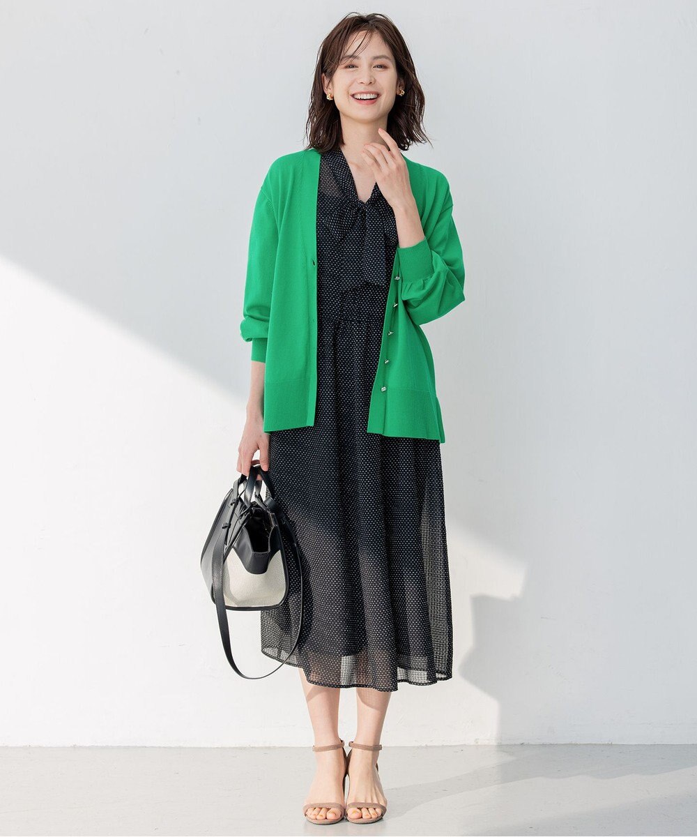 組曲 【WEB限定・2WAY】サッカードビードットプリント ワンピース 