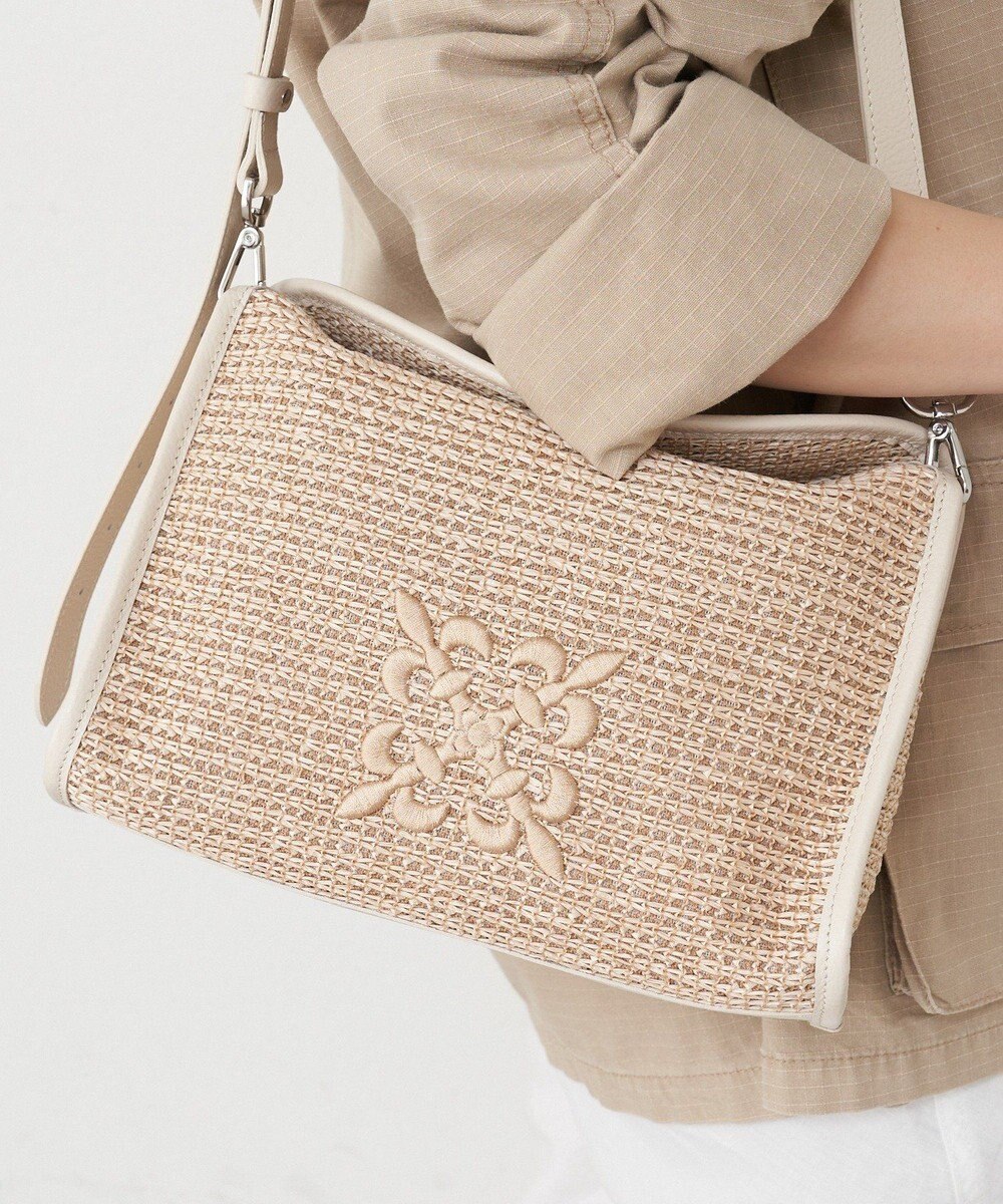 russet ナイロンラフィアショルダーバッグ(CE-1713) 