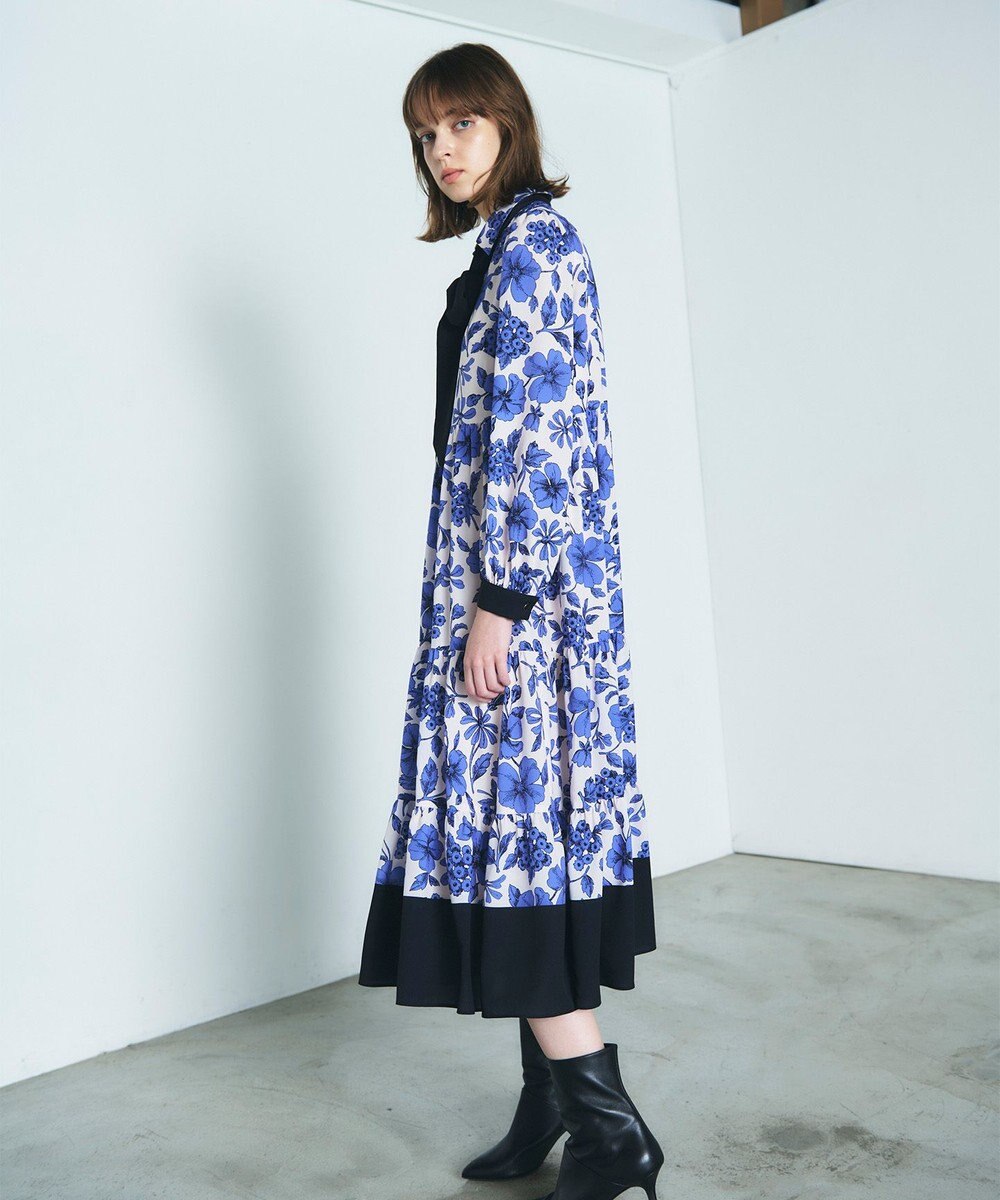 GRACE CONTINENTAL フラワープリントティアードワンピース 