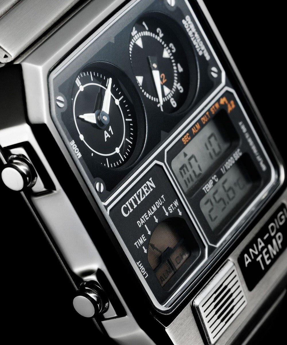 CITIZEN 【特定店取扱いモデル】レコードレーベル 1980年代に一世を風靡したアナデジテンプ 