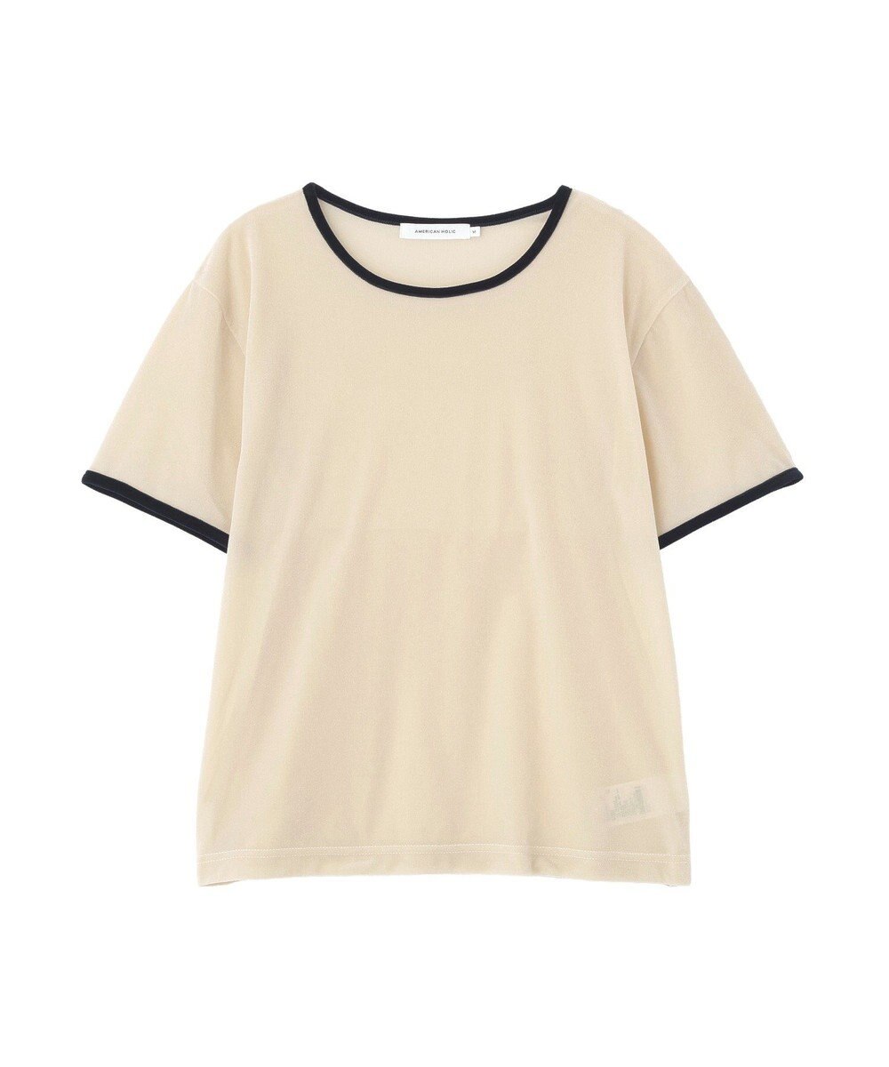 AMERICAN HOLIC シアーベロア配色プルオーバー 