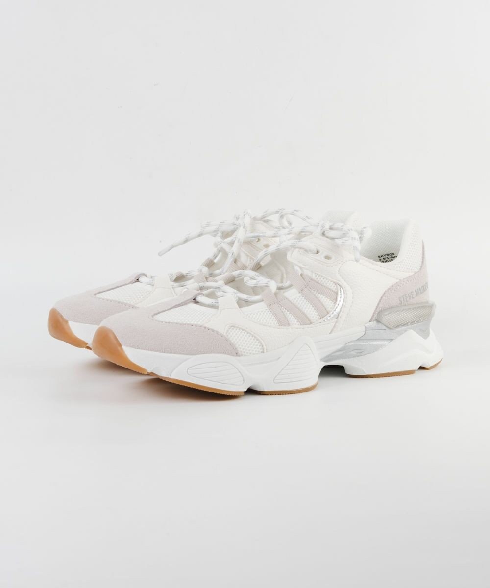 STEVE MADDEN SKYBOX ボリュームソールメタリックラインスニーカー 