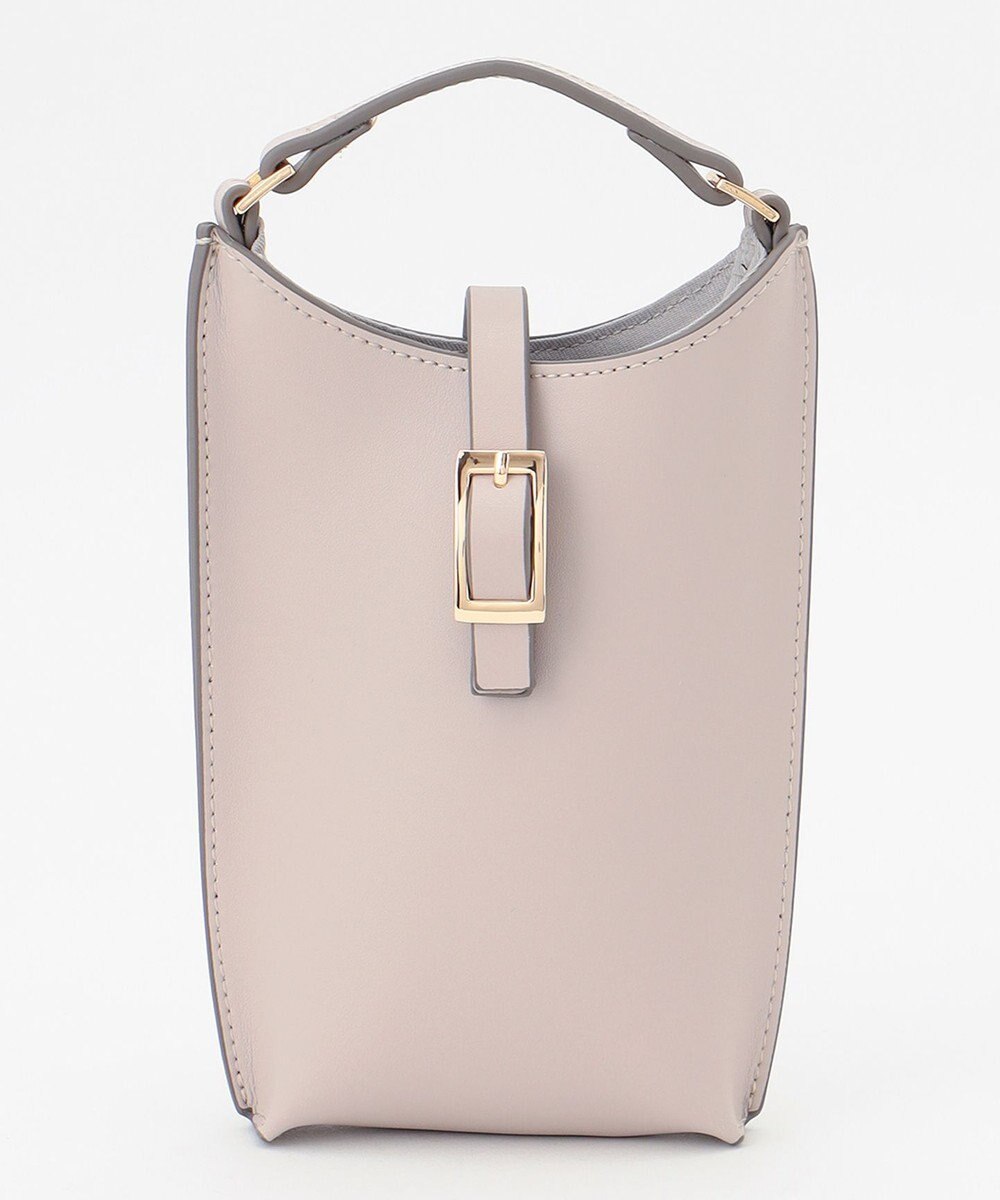 自由区 レザーバックルスマホポシェット 