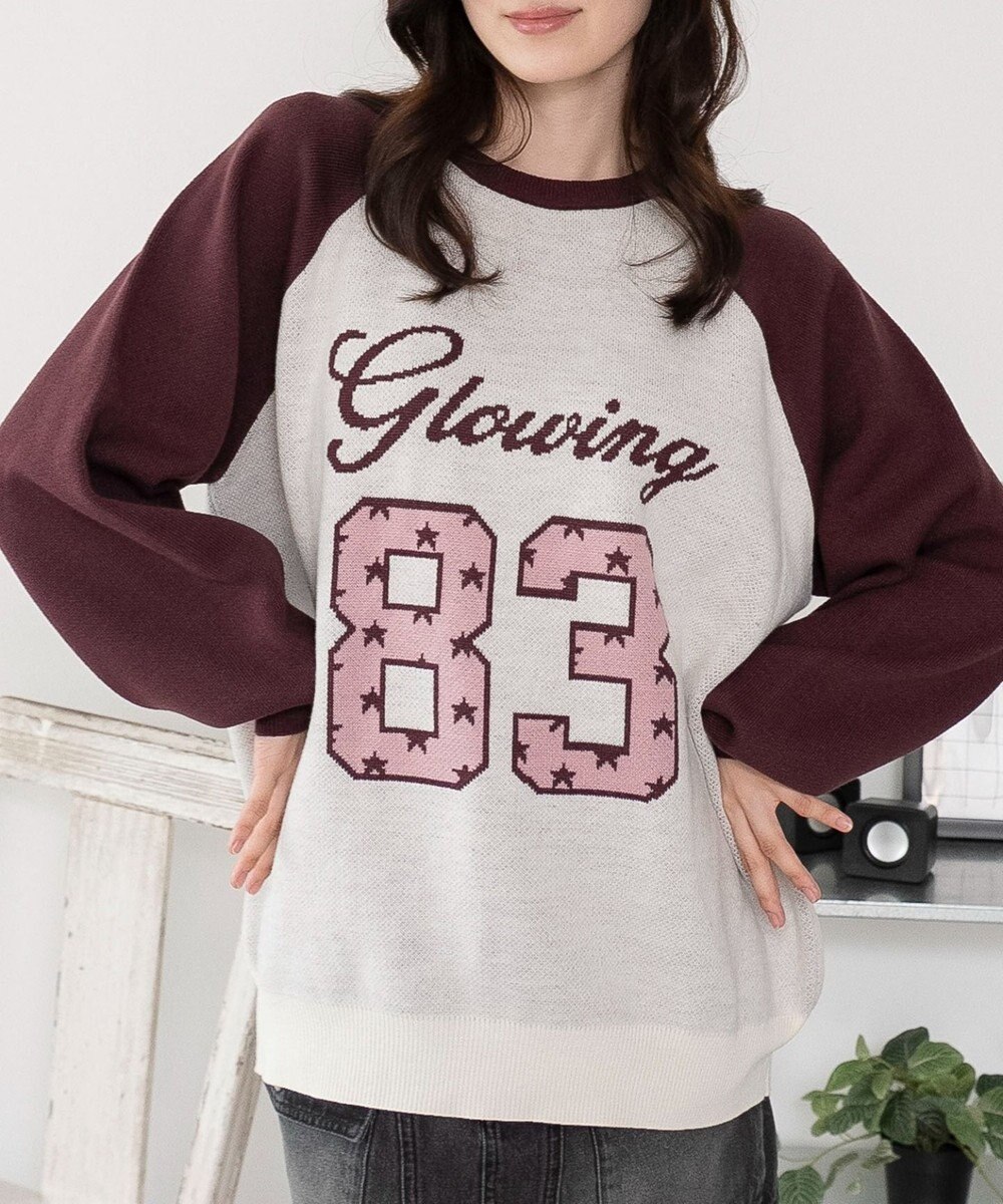 WEGO 【洗える】グラフィックニットBIGプルオーバー 