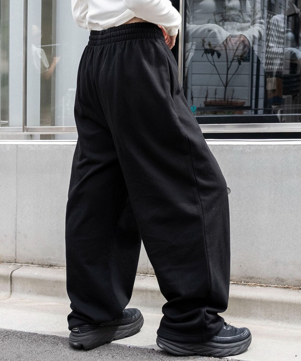 WEGO 【ウエストゴム】スウェットワイドパンツ 