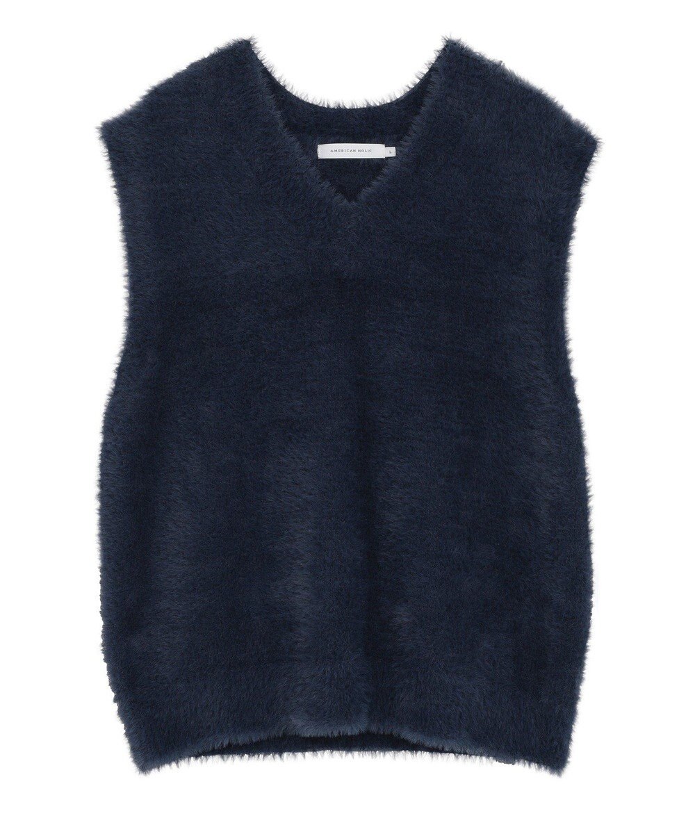 AMERICAN HOLIC 【選べる丈】シャギーニットベスト 