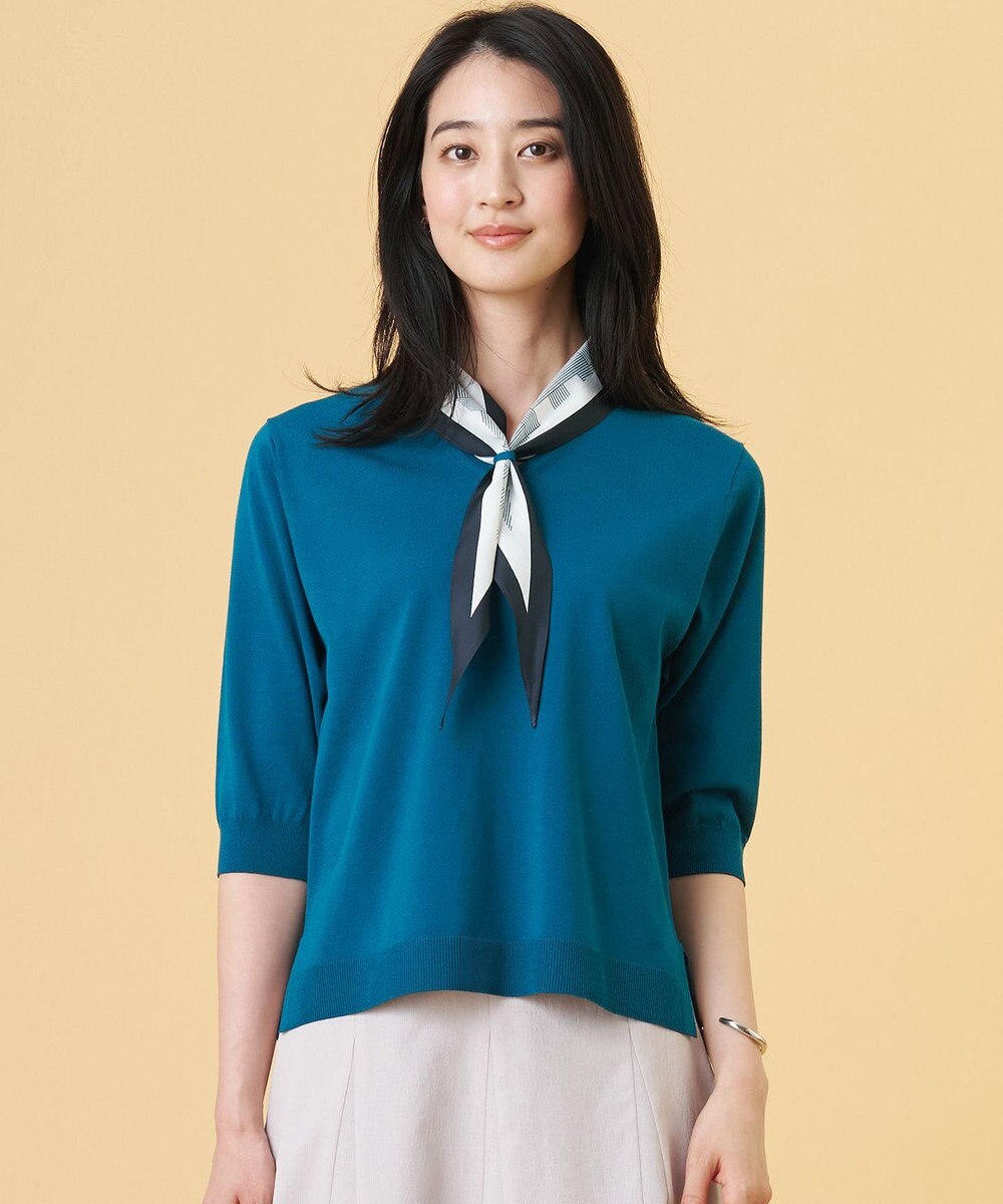 J.PRESS LADIES L 【2WAY・シーンレスに活躍】SCARF KNIT Vネック ニット 