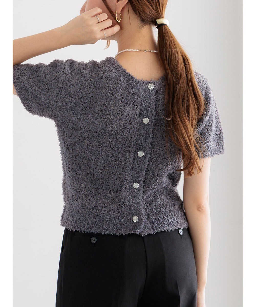 Te chichi テープヤーン前後2WAY5分袖カーディガン 