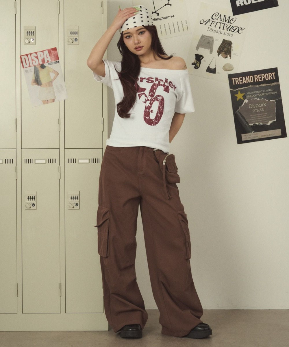 WEGO ポーチ付きウォッシュドカーゴパンツ 