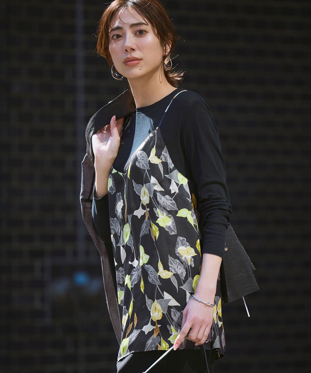 23区 カラーリリープリント キャミソールブラウス 