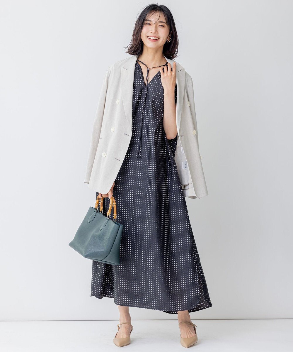 23区 L 【STORY7月号掲載】リネンレーヨンストレッチ ダブル ジャケット 