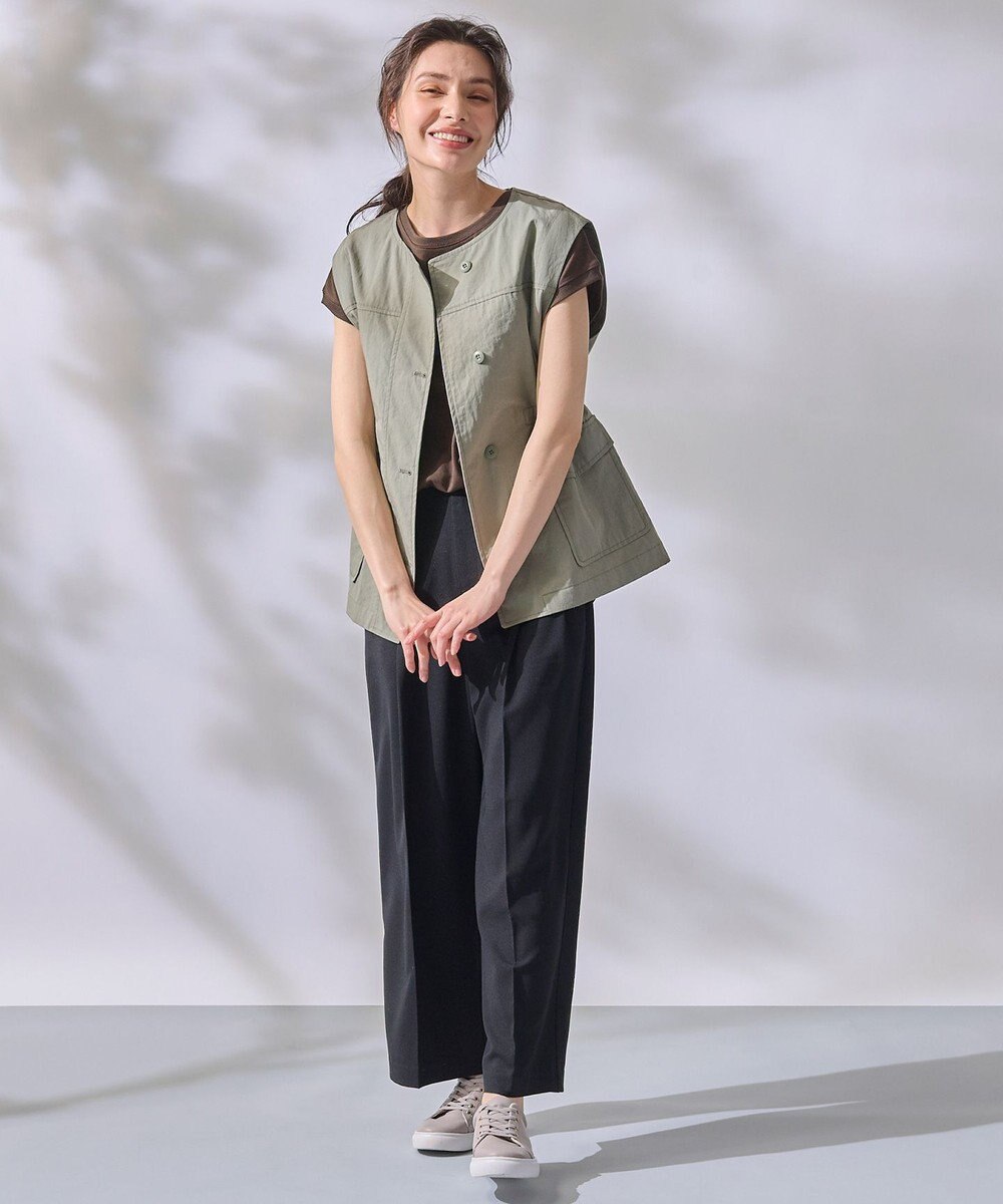 ANY 【洗濯機可能/ウエストゴム】美脚２タック ワイドパンツ 