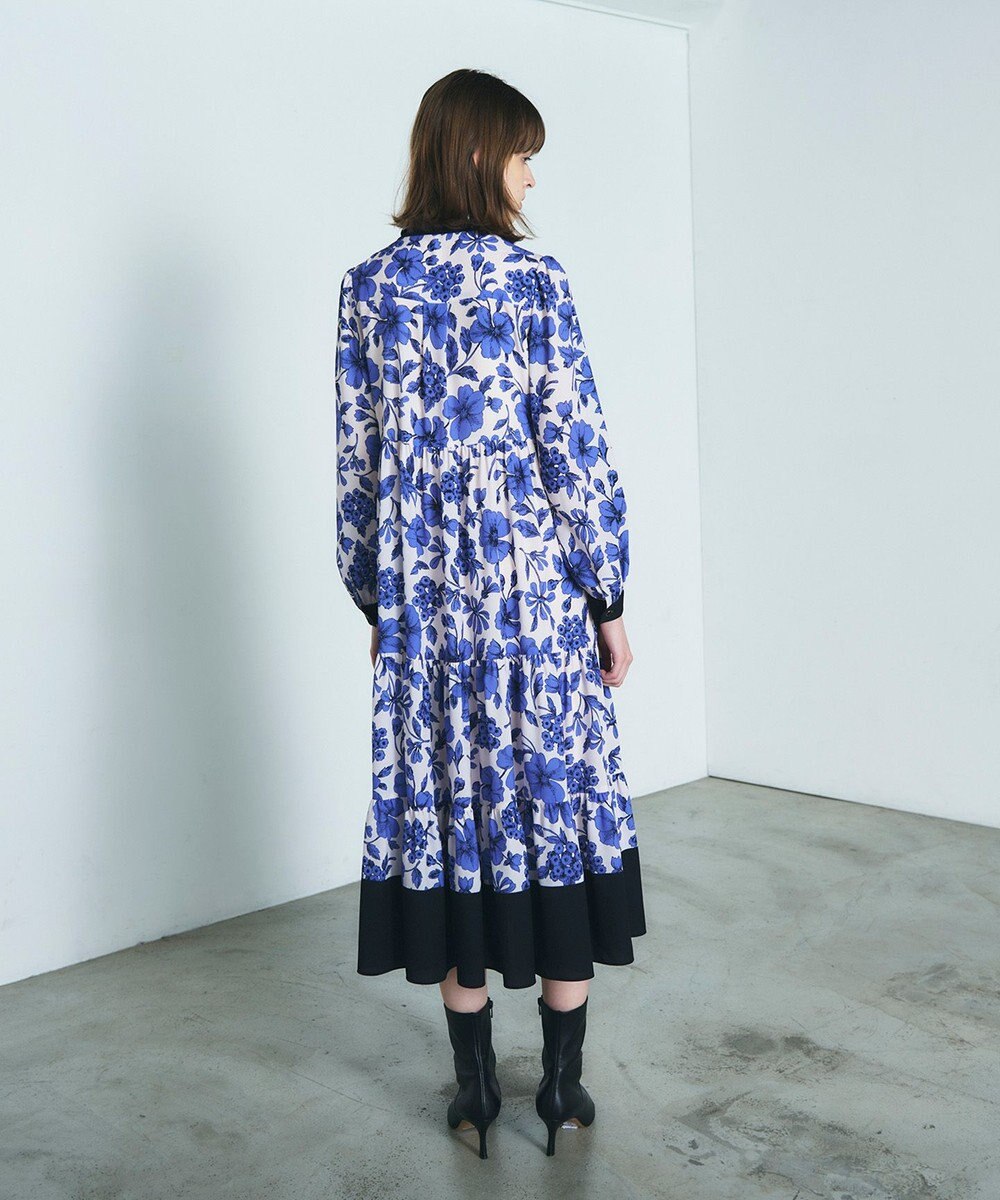 GRACE CONTINENTAL フラワープリントティアードワンピース 