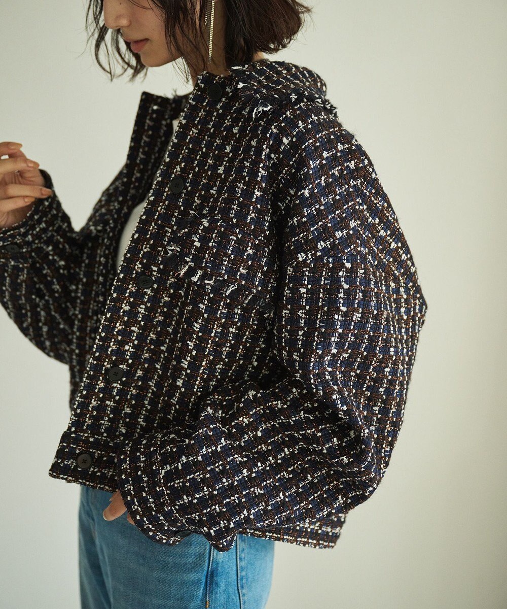 #Newans ツイードブルゾン 