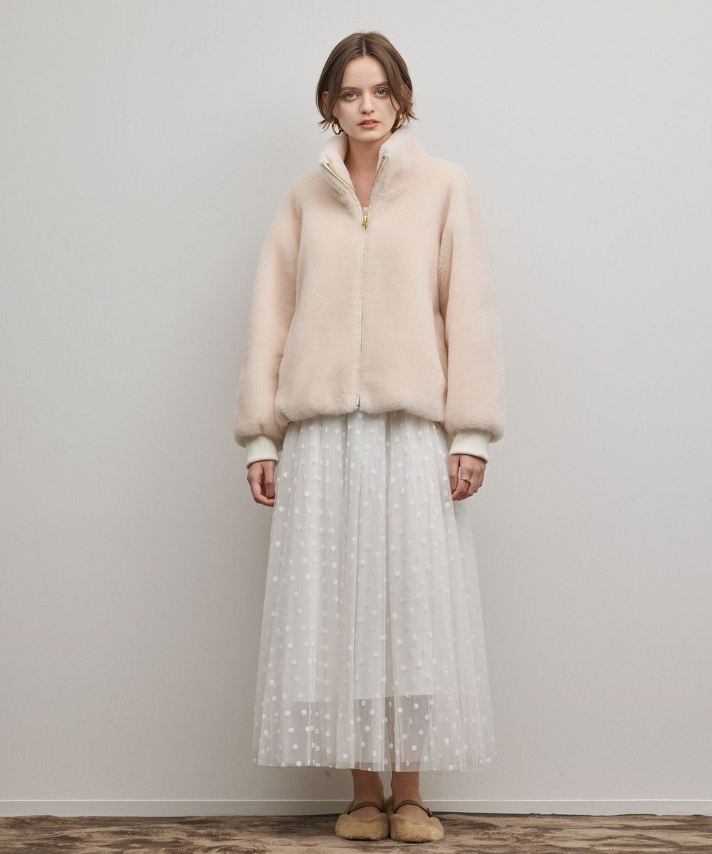 GRACE CONTINENTAL ウールボアスタンドカラージャケット 