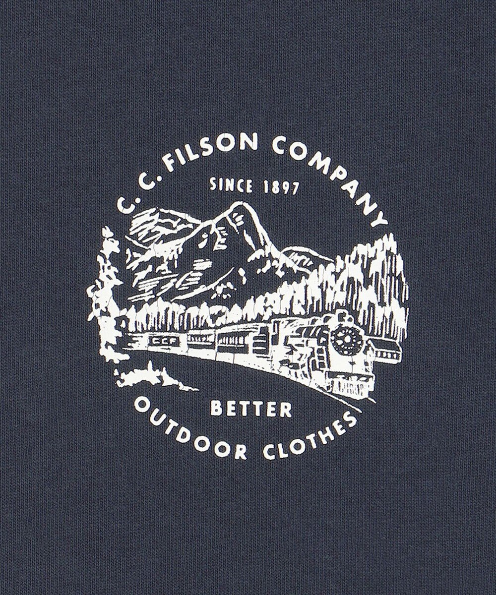 JOSEPH ABBOUD MOUNTAIN LONG SLEEVE FRONTIER GRAPPHIC T-SHIRT ネイビー 