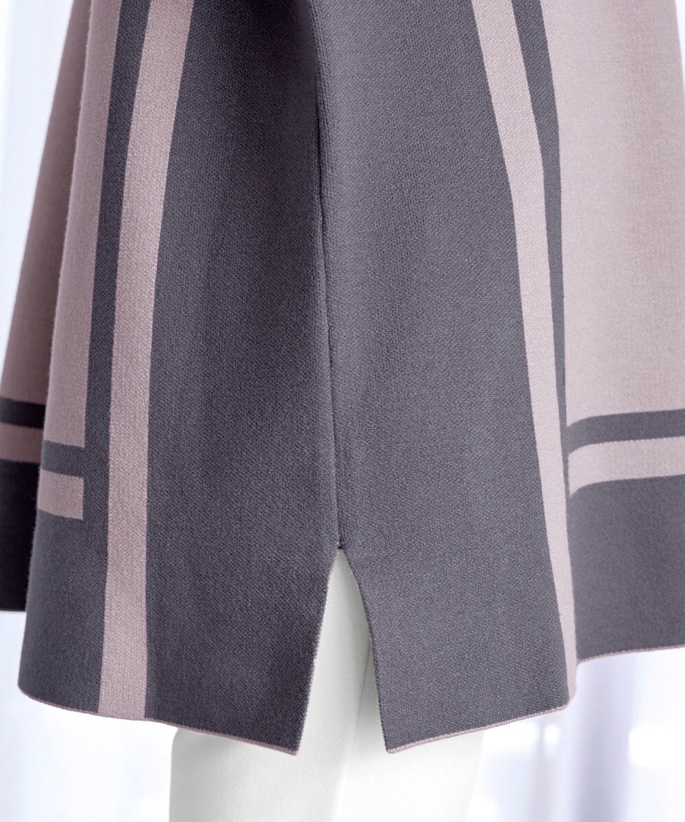 Tiaclasse 【新色追加・洗える】配色ニットチュニック 