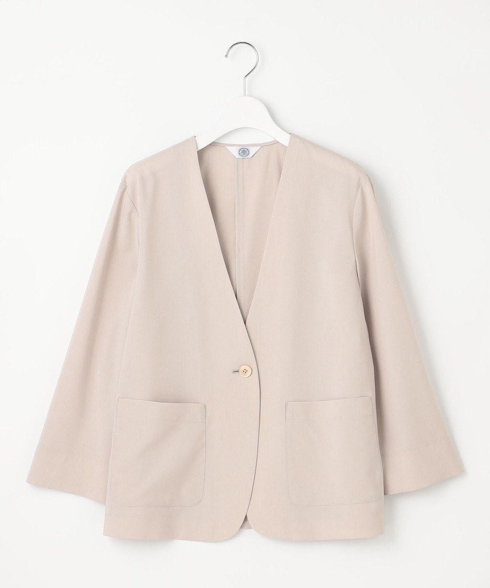 J.PRESS LADIES 【洗える】ストレッチ ノーカラー ジャケット 