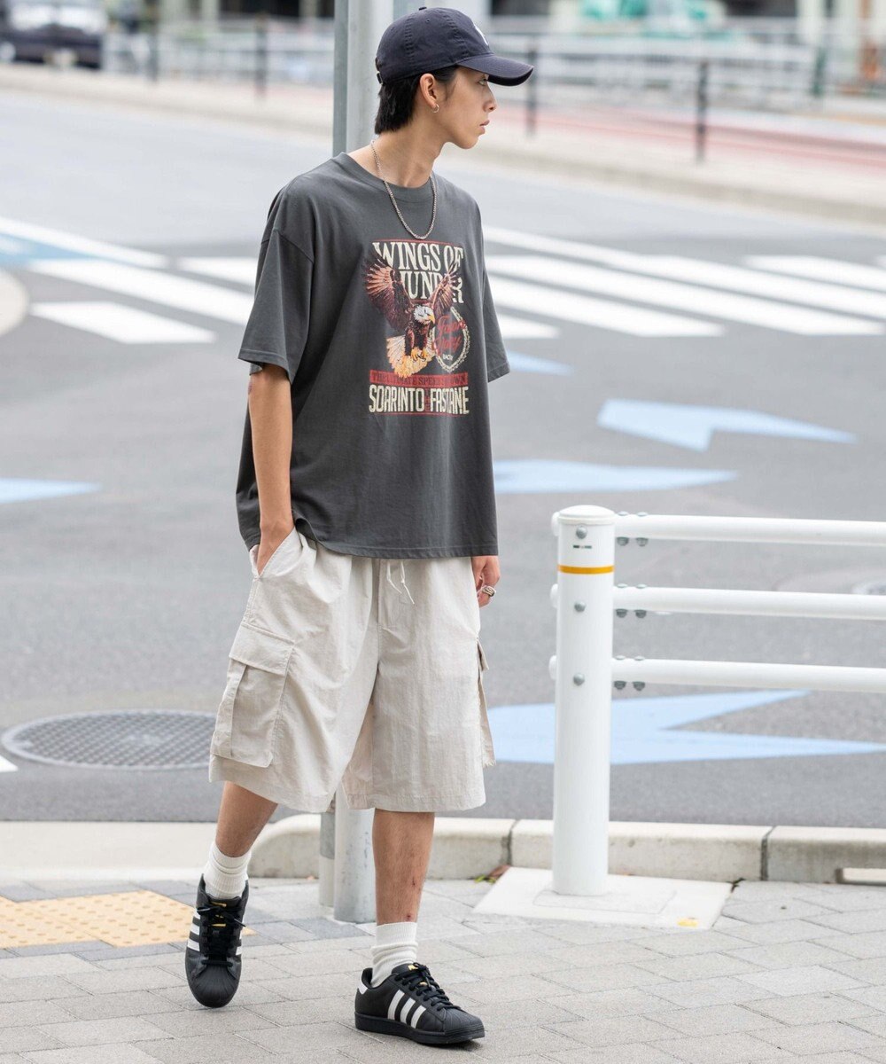 WEGO 【撥水/速乾/ウエストゴム/ユニセックス着用ITEM/MLサイズ展開】ナイロンイージーバギーカーゴショーツ 