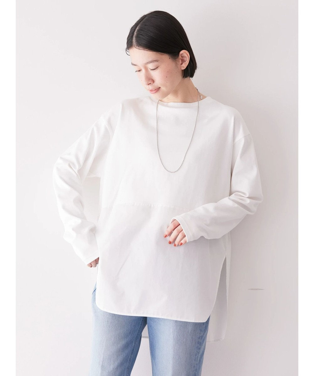 シャツテールカットチュニック, Off White, M