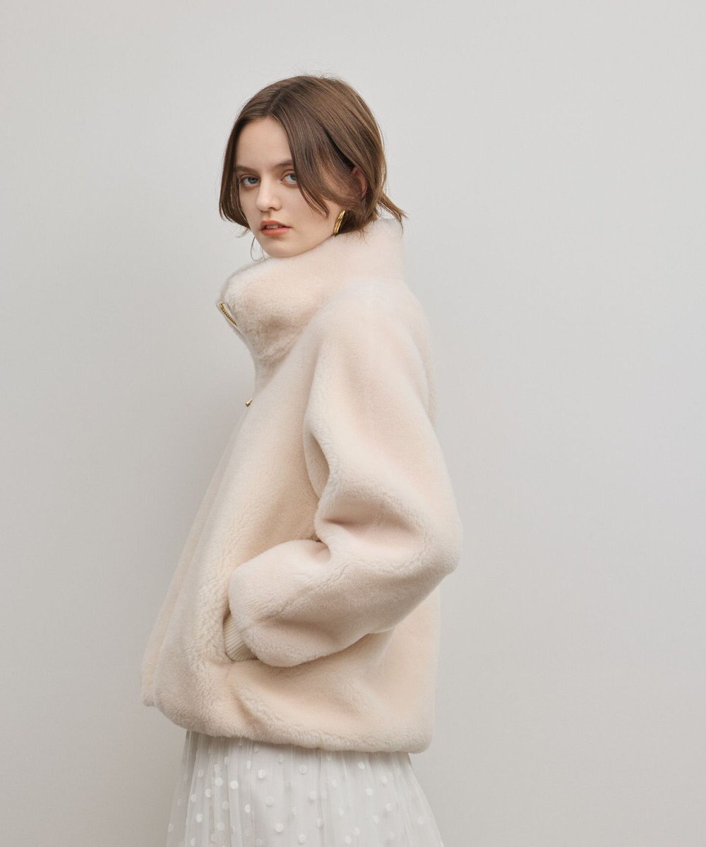 GRACE CONTINENTAL ウールボアスタンドカラージャケット 