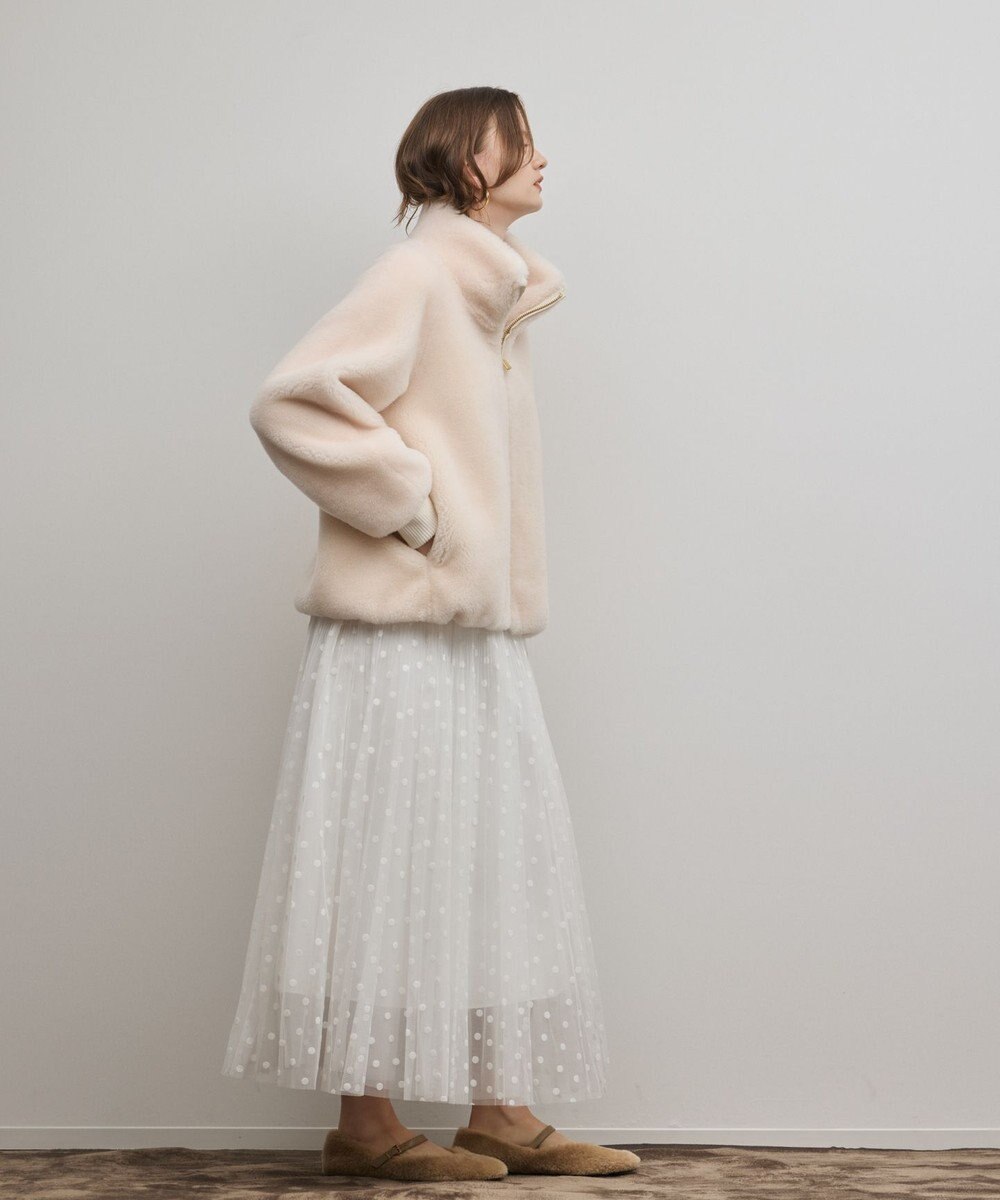 GRACE CONTINENTAL ウールボアスタンドカラージャケット 