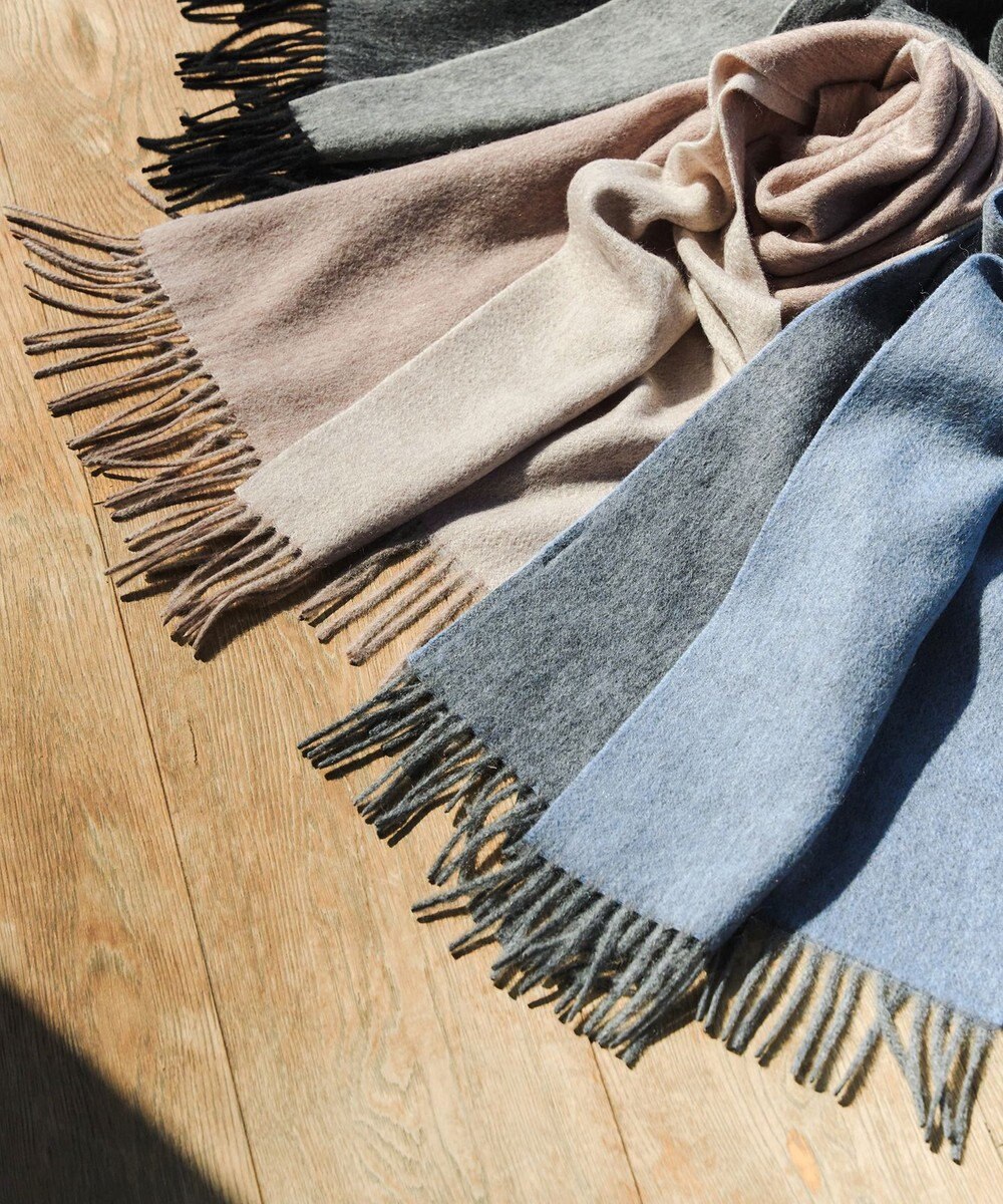 Tiaclasse 【ウール100％】リバーシブルマフラー 