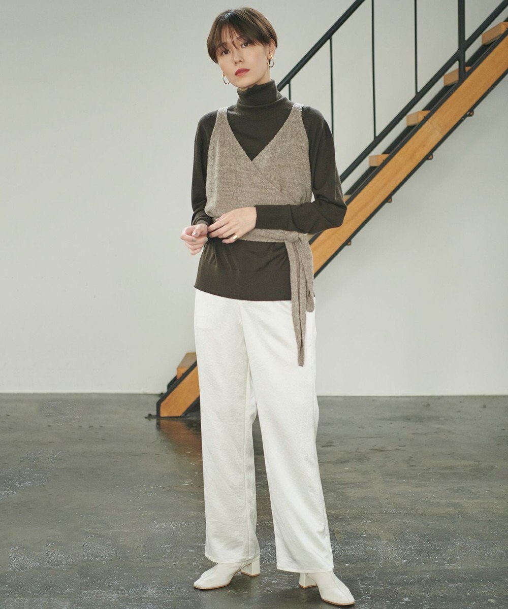 #Newans 【洗える】カシミヤブレンドバルキーニットビスチェ 