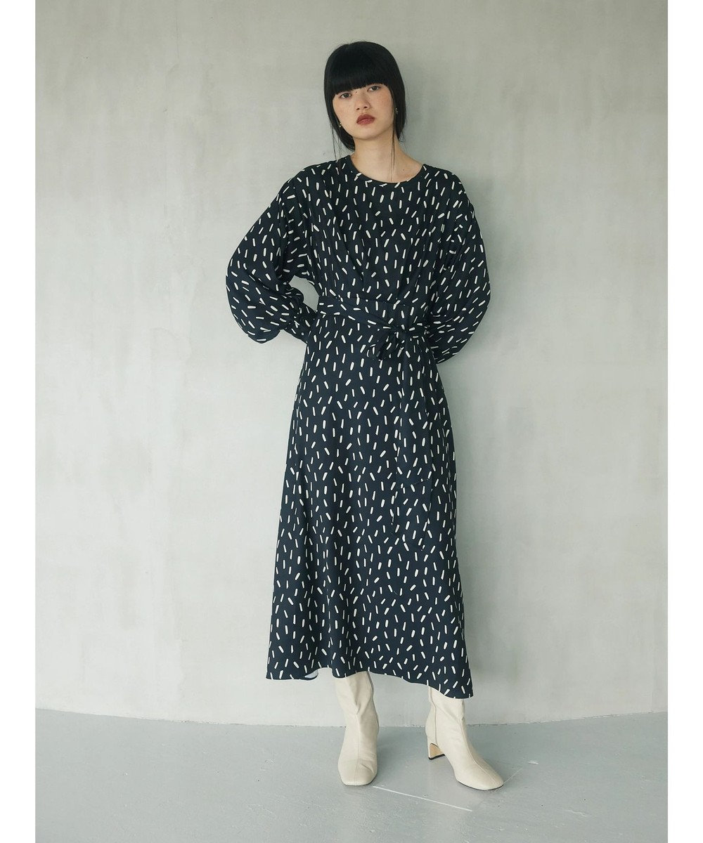 Green Parks armonia．スクエアドットプリントタックワンピース 