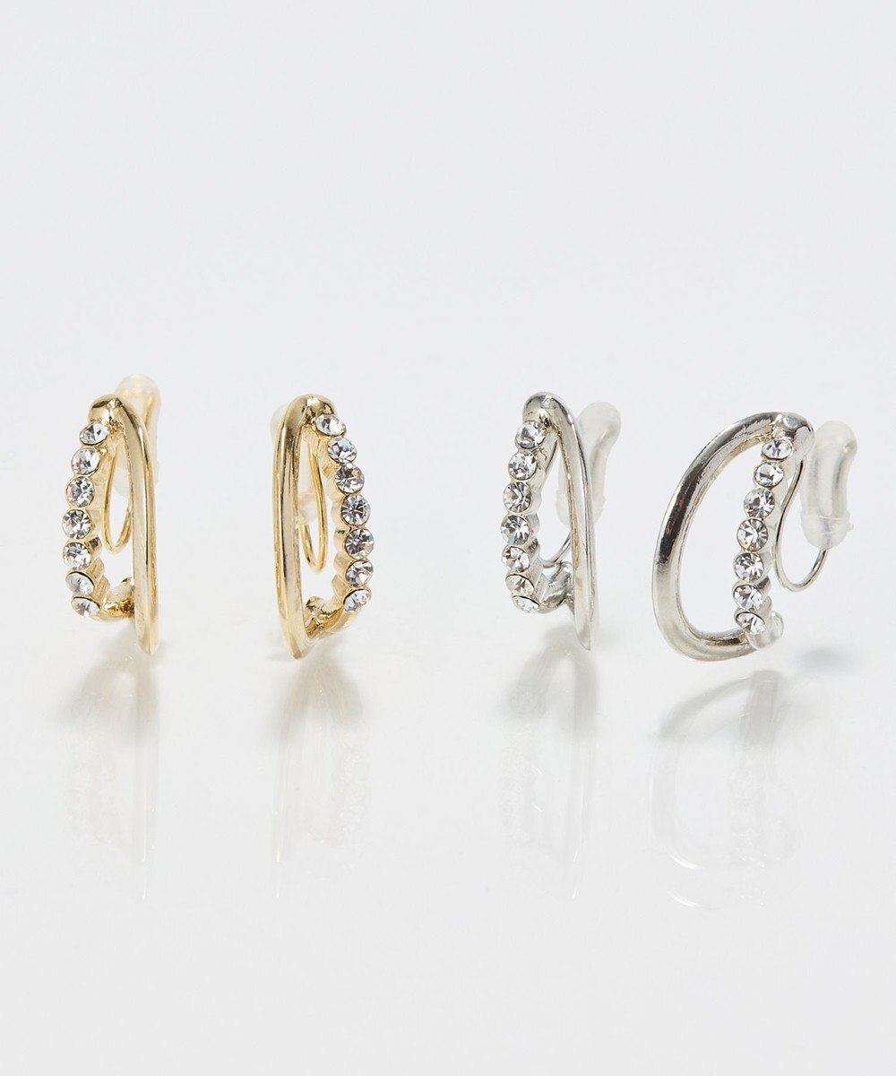 Phoebe 〈痛くないシリーズ/アレルギー対応〉ブリリアントダブルフープライトフィットイヤリング　シルバー 