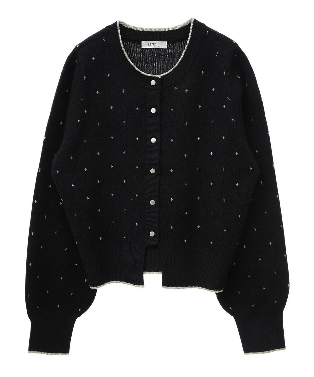 earth music&ecology ラメジャカードカーディガン 