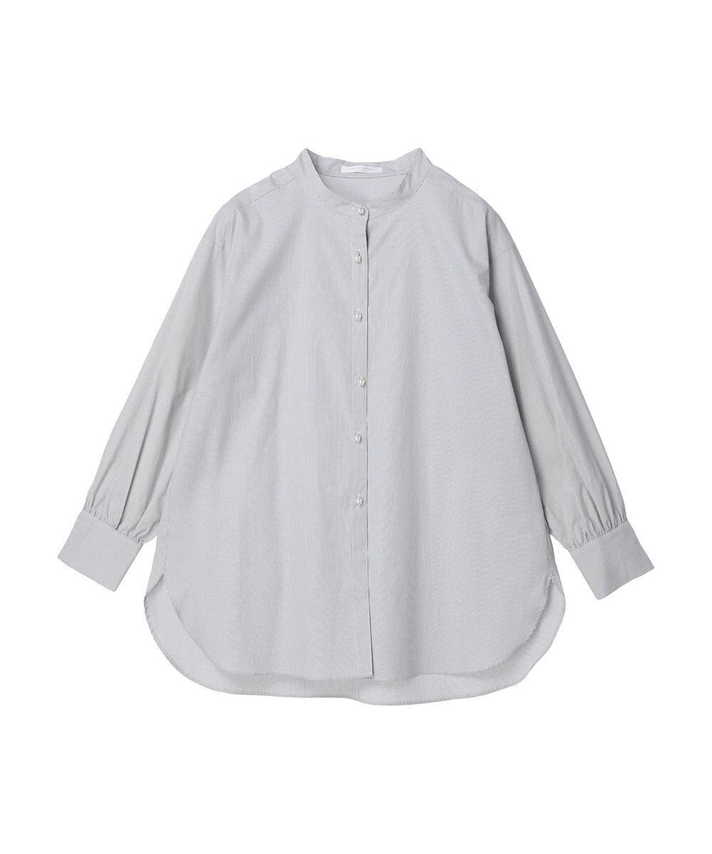 Green Parks パール釦ストライプシャツ 