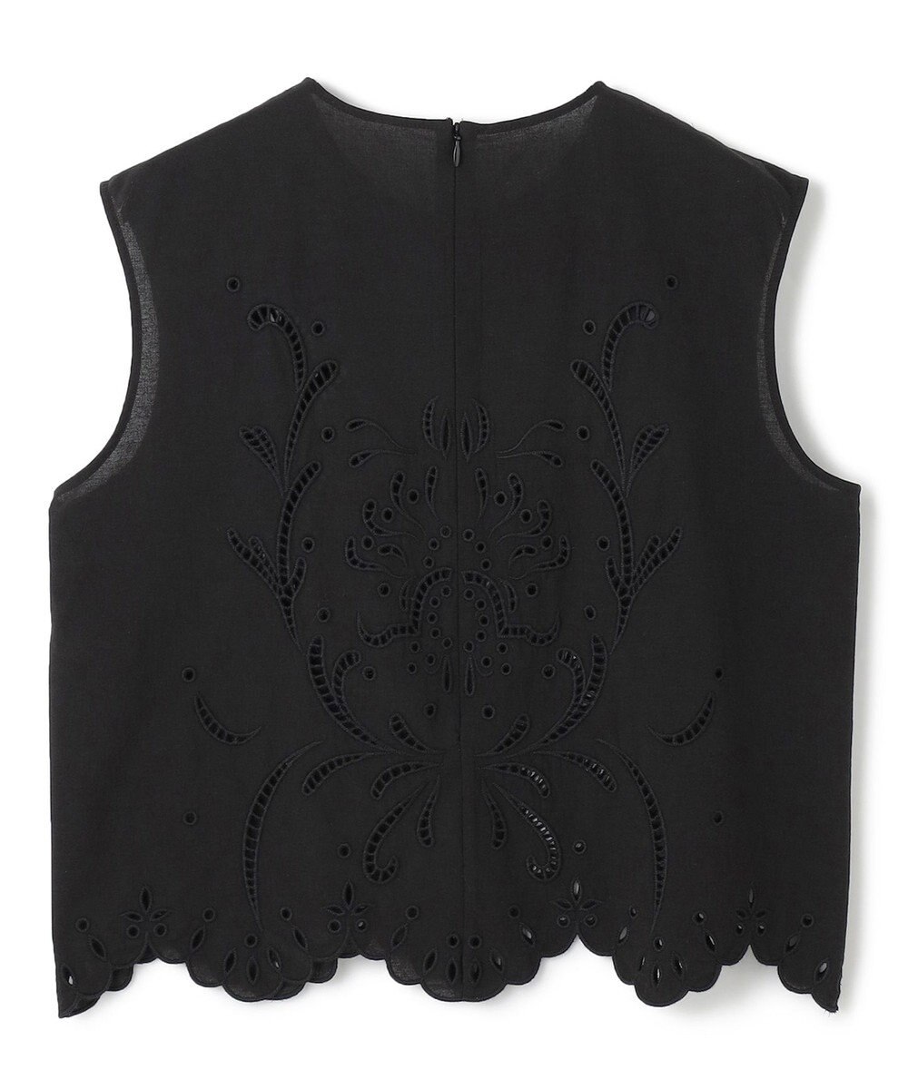 BEIGE， 【洗える】GALLERIA / コットンエンブロイダリーノースリーブブラウス 