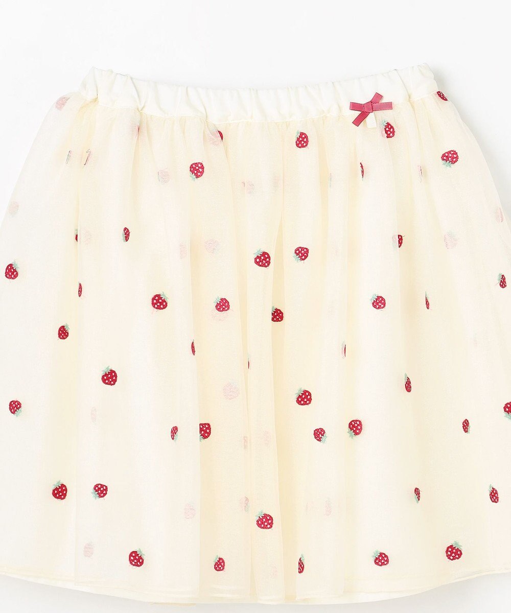 ANY KIDS 【Strawberry Collection】総刺繍 いちごチュールスカート 