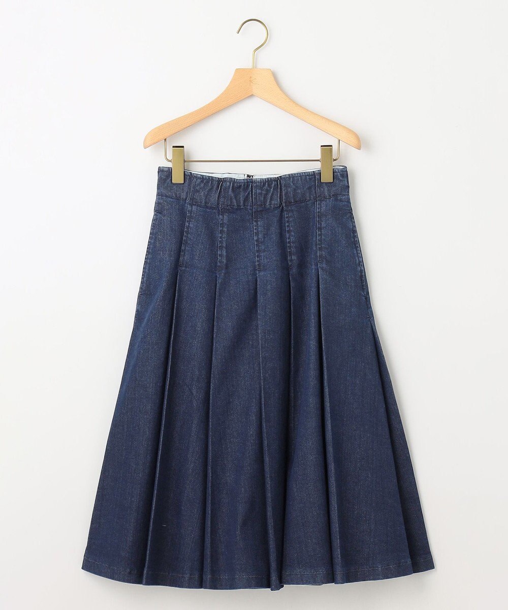 組曲 ライトデニム プリーツスカート 