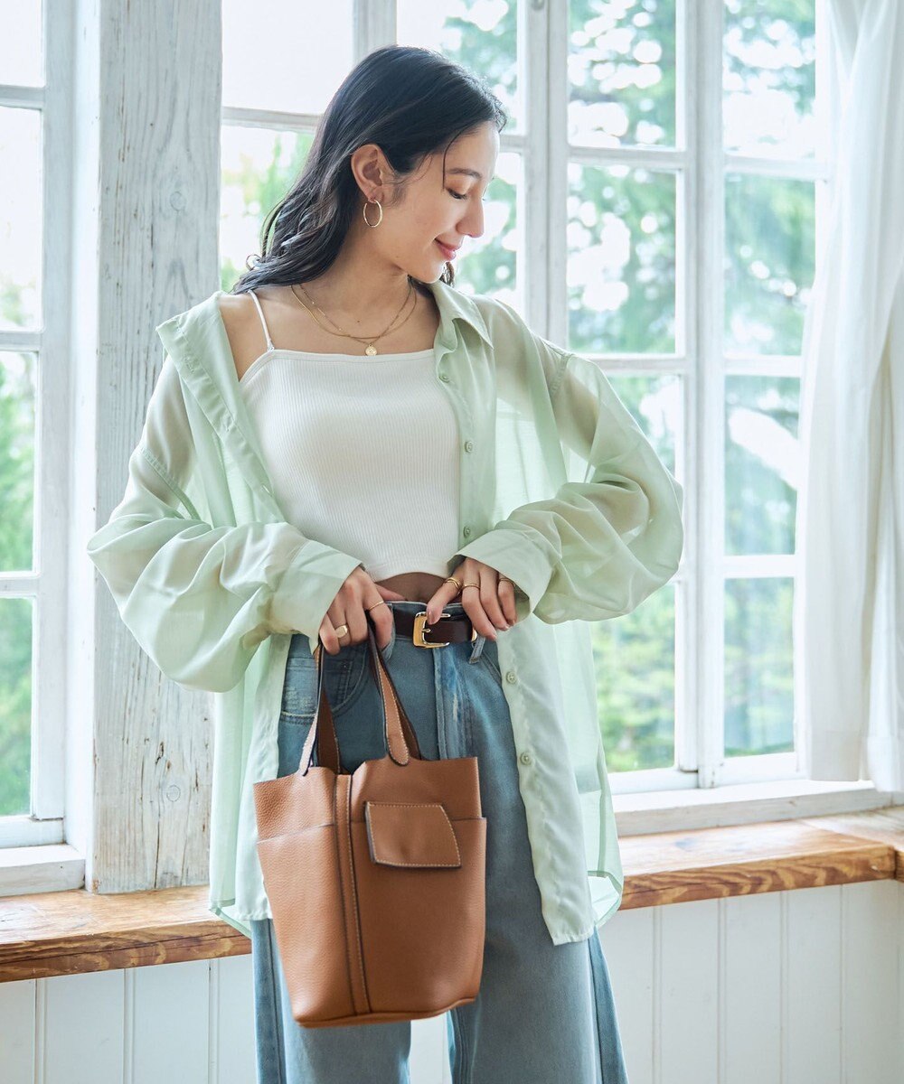 WEGO 【シワになりにくい/手洗い可】シアーBIGシャツ 