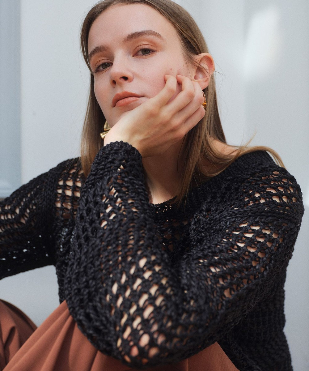 BEIGE， UVITE / コットンメッシュクロップドニット 