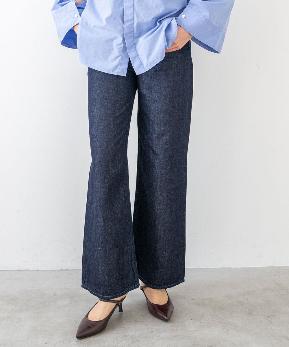 caqu FS linen wide flare リネンワイドフレアデニム 