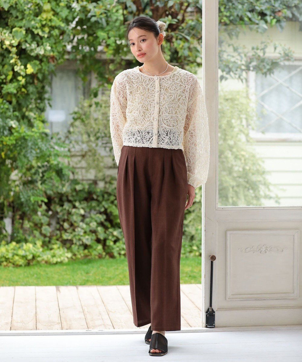 Green Parks ・ＥＬＥＮＣＡＲＥ　ＤＵＥ　リネンライク２タックパンツ 