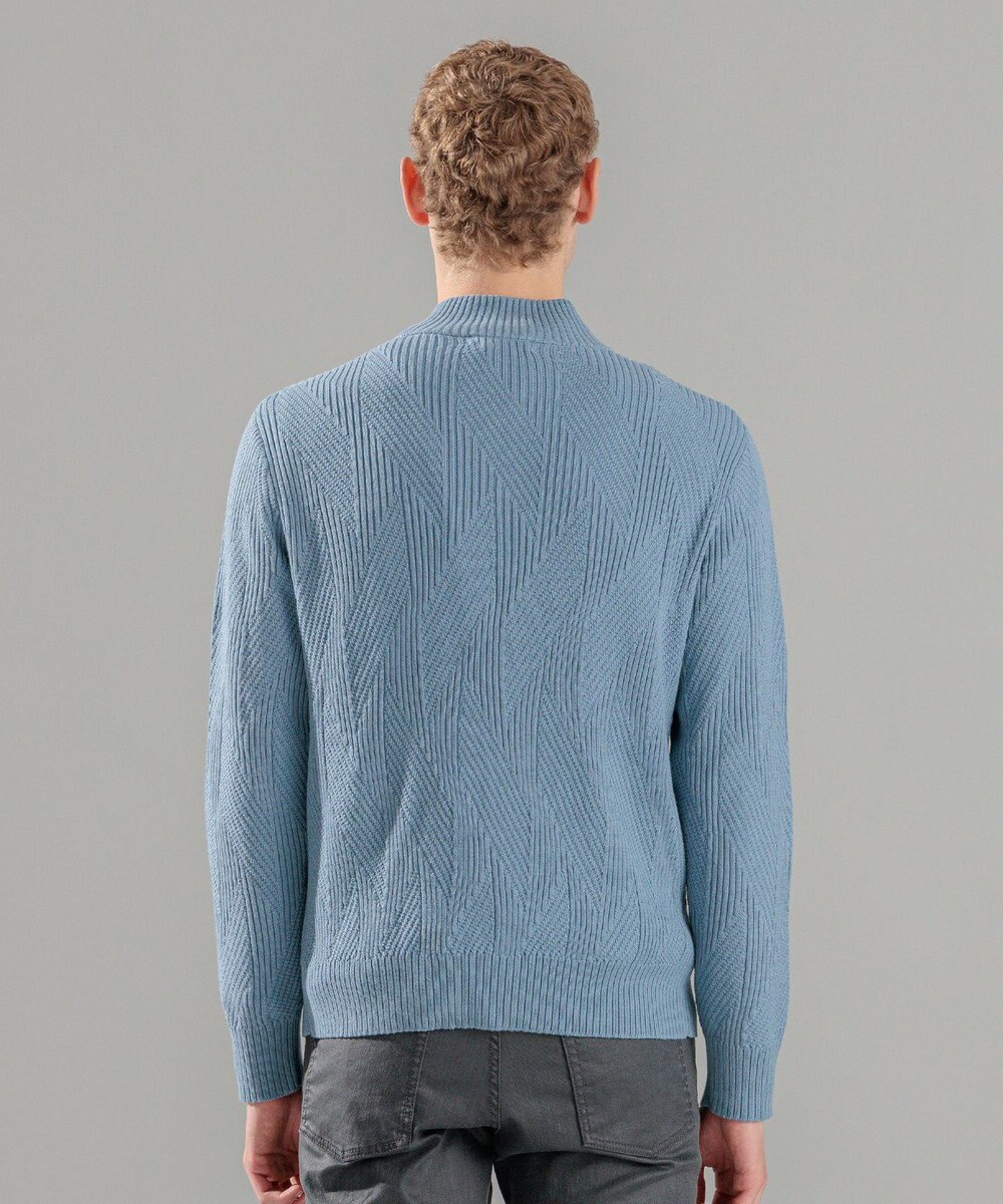 JOSEPH HOMME  新柄【洗える】シルクバルキー　　ハイネックジップアップニット 